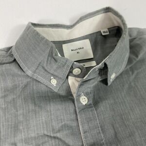 Billy Reid Shirt Mens XL Gray Herringbone Long Sleeve Button Up Cotton Standard